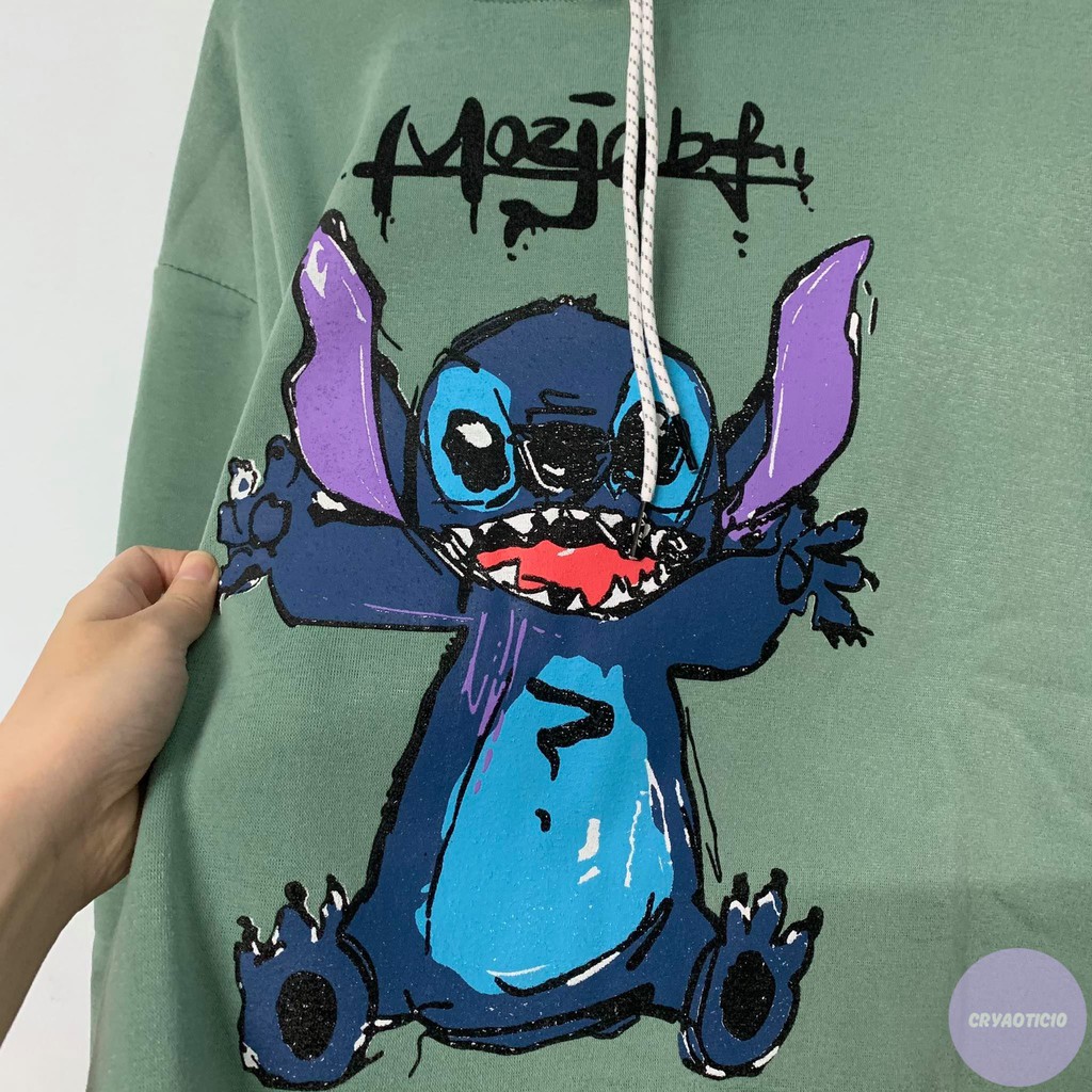 [Kèm hình thật] Áo hoodie Stitch nỉ hoodie cartoon unisex cryaotic10