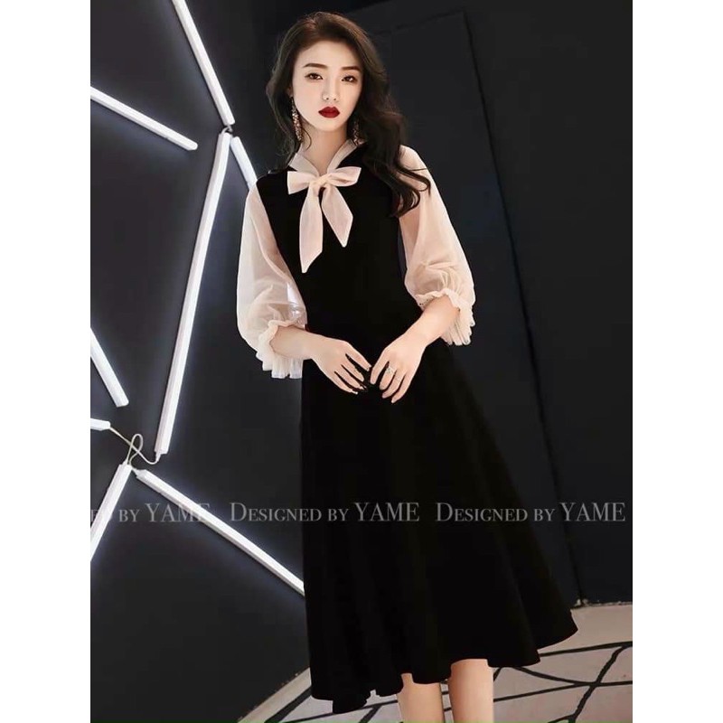 Đầm Noel xoè đỏ tay phối lưới đính sao tiểu thư | BigBuy360 - bigbuy360.vn