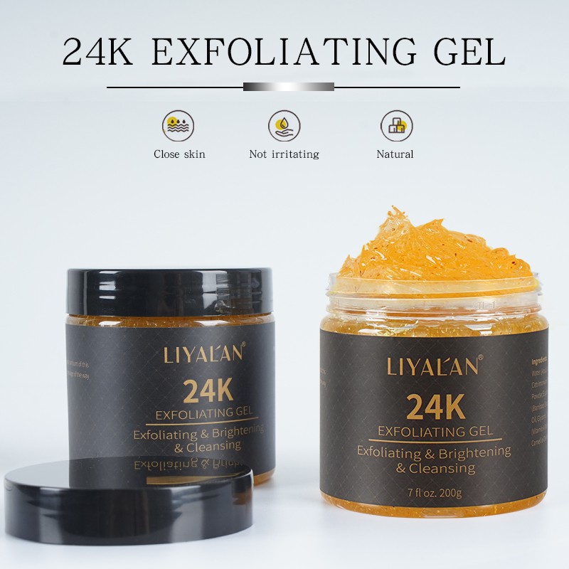 Gel Tẩy Tế Bào Chết LIYAL'AN Chiết Xuất Vàng 24K Làm Sạch Sâu Tự Nhiên 200g