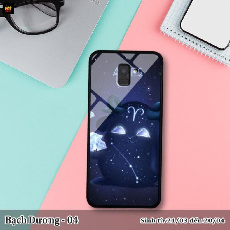 Ốp lưng kính 3D Samsung A6 2018 cung hoàng đạo hot