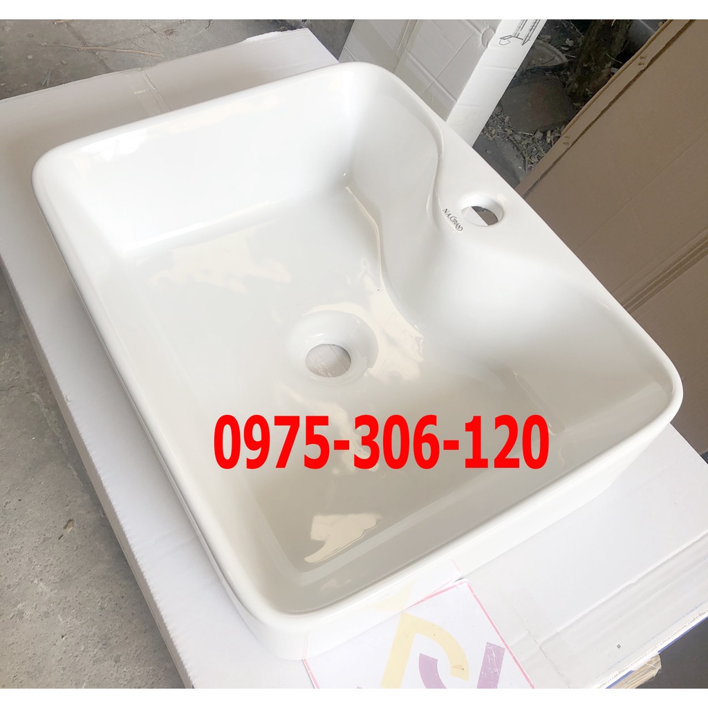 Chậu rửa mặt lavabo Đặt Bàn Đá 8816NA thương hiệu NA.GRAND, men NANO trắng sáng chống ố chống bám bẩn