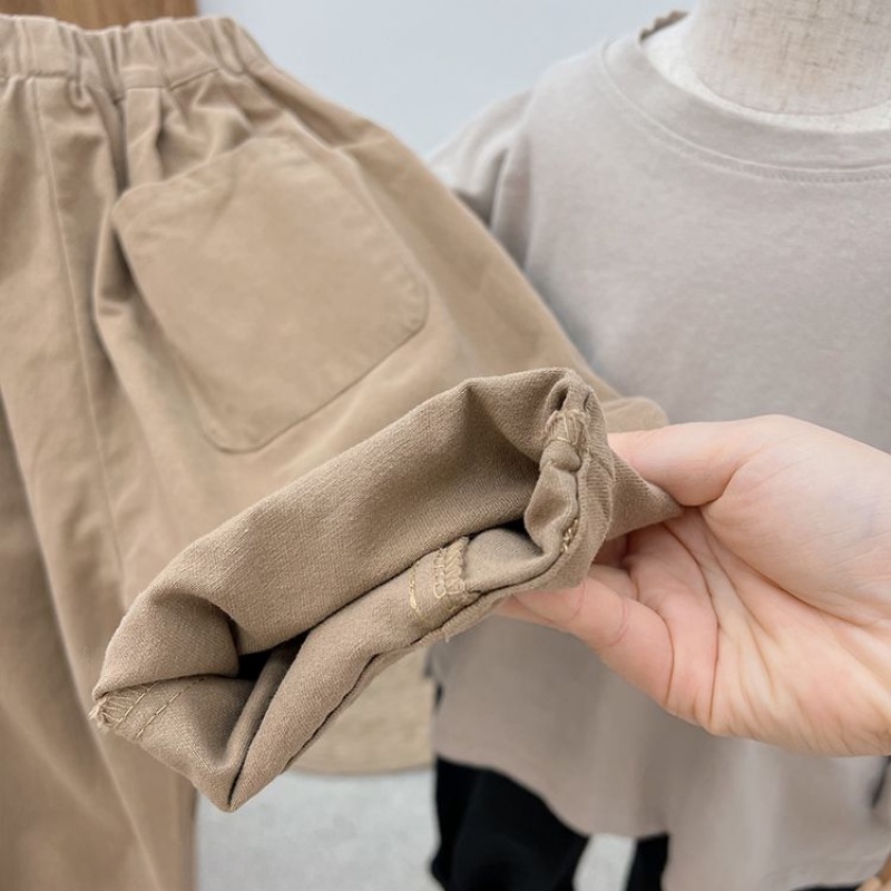 Quần kaki MNGRL ống rộng thoải mái Hàn Quốc mùa thu cho bé trai