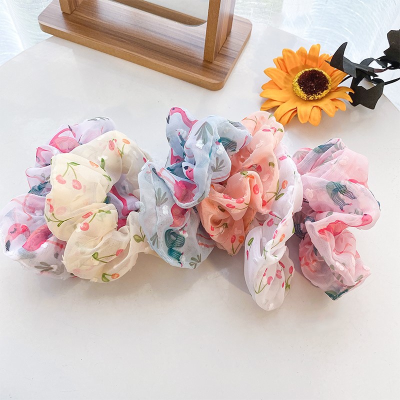 Fashion Elastic Flower Pattern Hair Rope