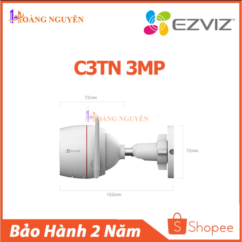 [NHÀ PHÂN PHỐI] Camera IP EZVIZ C3TN 3MP - Tầm Nhìn Hồng Ngoại 30m,Phát Hiện Chuyển Động,Tiêu Chuẩn Ngoài Trời IP67