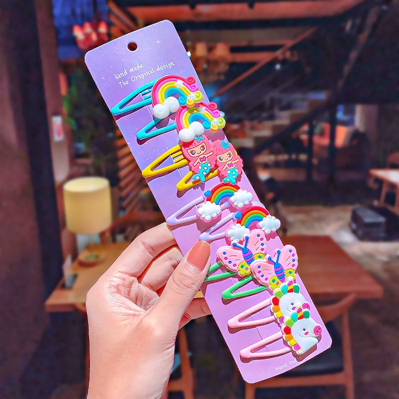 Set 10 Kẹp Tóc Nhiều Màu Sắc Dễ Thương Cho Bé Gái