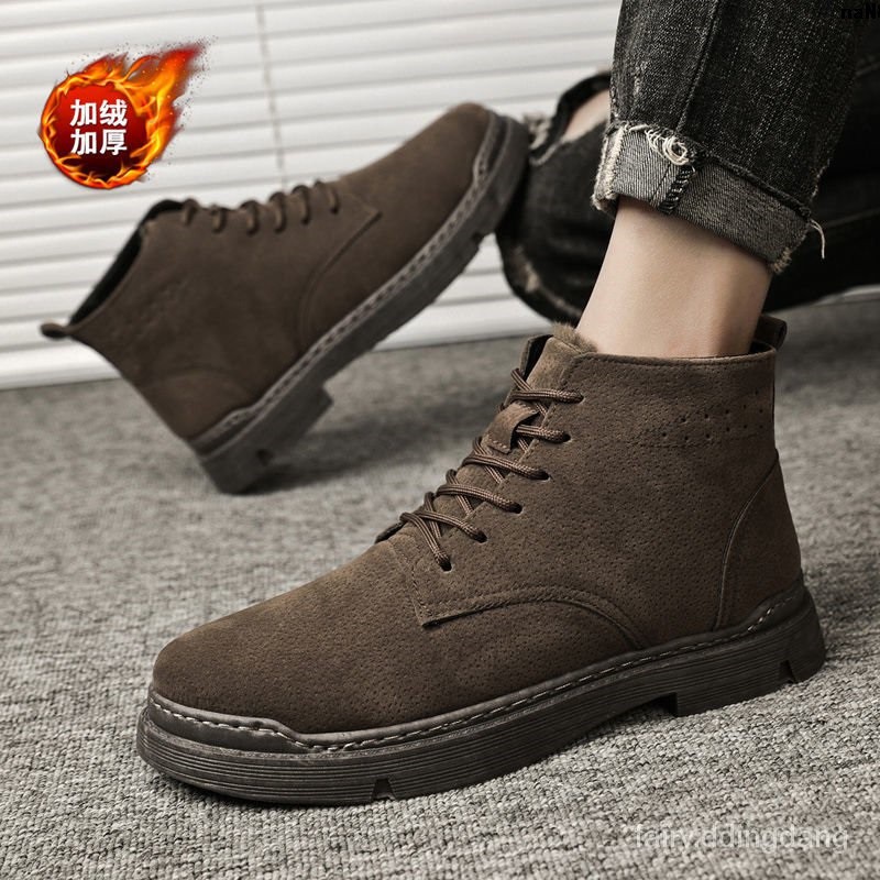 Giày boot đệm lông ấm áp phong cách Anh Quốc dành cho nam | BigBuy360 - bigbuy360.vn