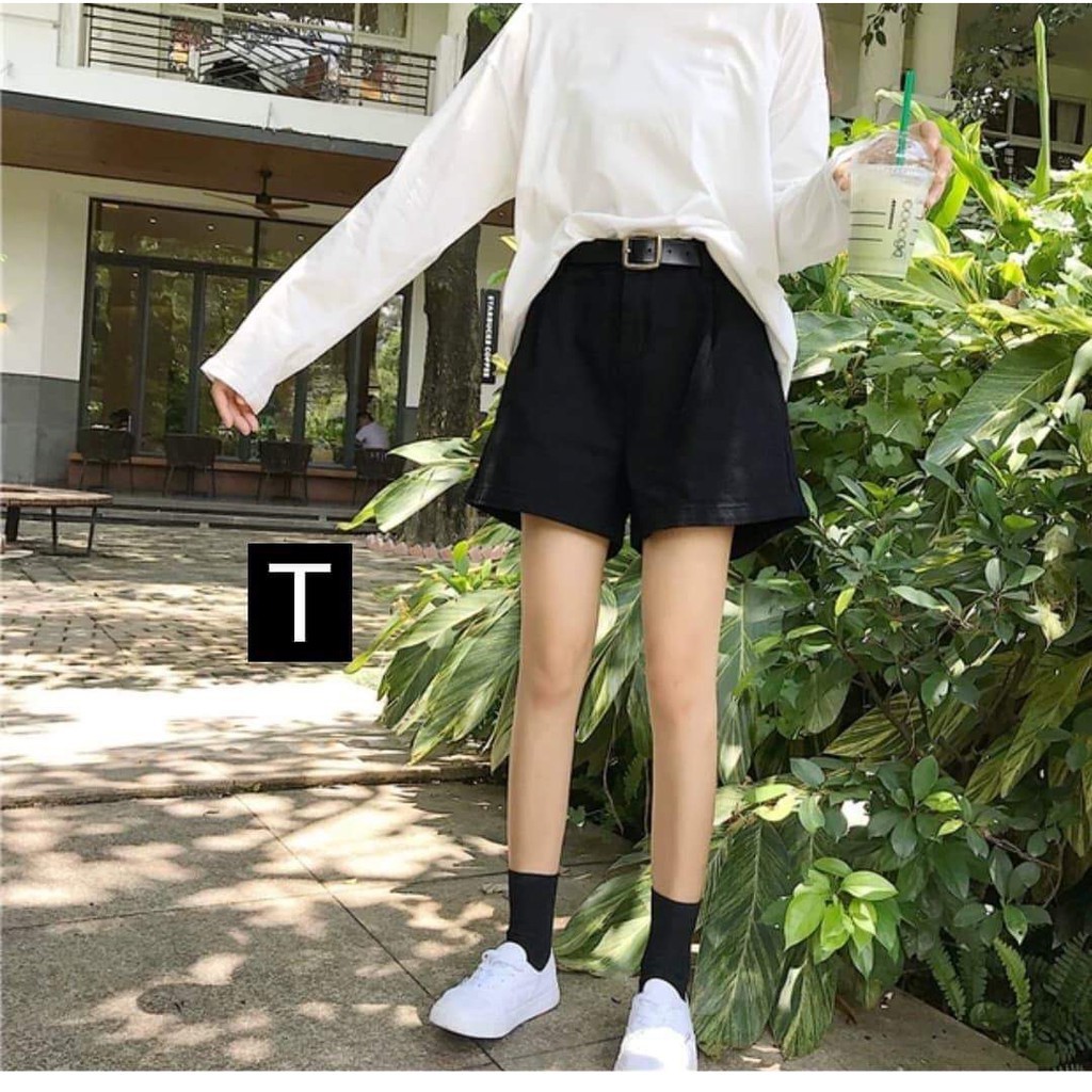 [FREESHIP ĐƠN TỪ 50K] [Kèm thắt lưng] Quần đùi kaki nữ gập gấu DTR0319