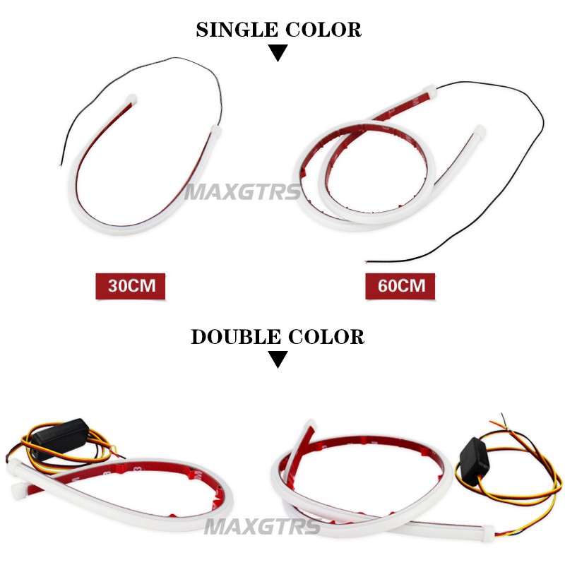 Bộ 2 Đèn LED DRL Siêu Mịn Chống Thấm Nước 30 60cm Chuyên Dụng Cho Xe Hơi