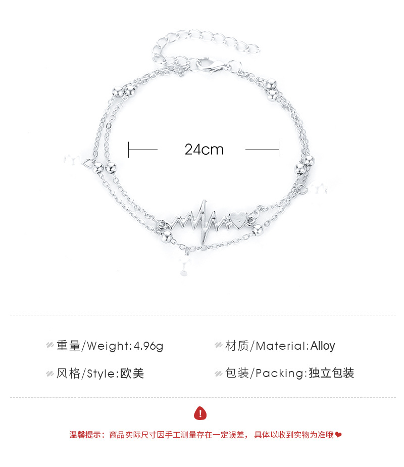 Lắc chân hai lớp phối ngọc trai nhân tạo thời trang Hàn Quốc cá tính