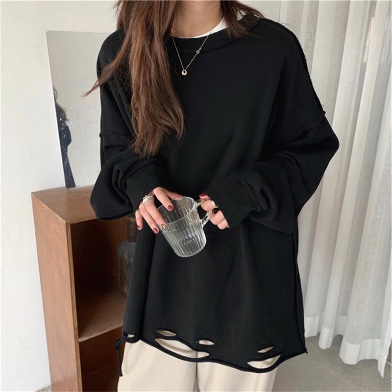 Áo Sweater Tay Dài Cổ Tròn Kiểu Dáng Đơn Giản Nhiều Màu Tùy Chọn Cho Nữ | BigBuy360 - bigbuy360.vn