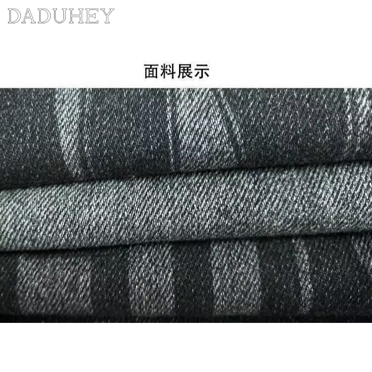 DaDuHey American Retro Printed Jeans Men's Autumn Loose Straight High Street Pants Fashion Brand Ins Wide Leg Pants