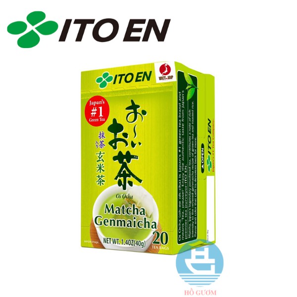 [Nhập khẩu Nhật] Trà xanh gạo rang túi lọc Ocha Matcha Genmaicha - Itoen 40g - GT021