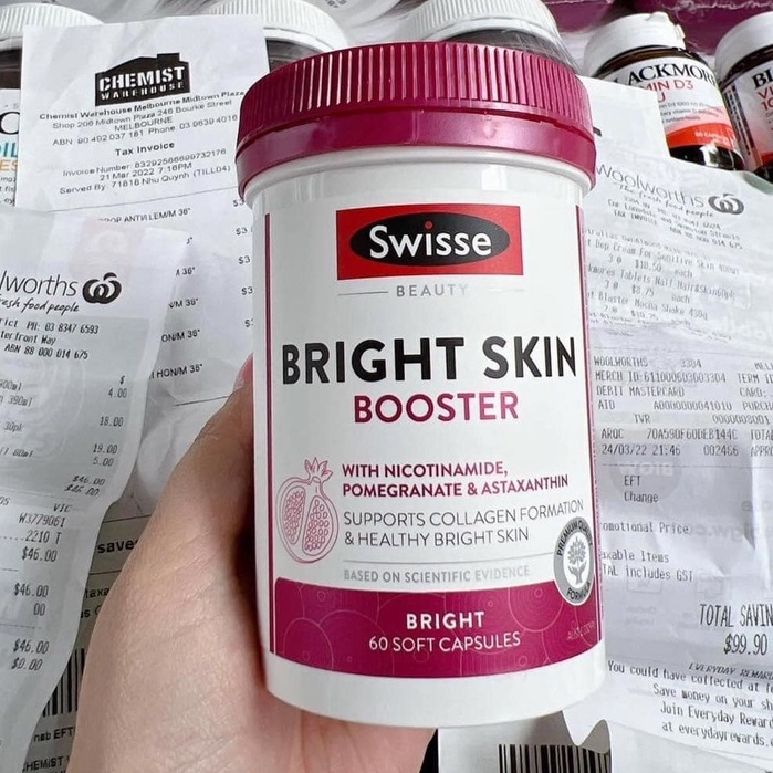 Viên Uống Trắng Sáng Da Cao Cấp, Tái Tạo Làn Da, Bảo Vệ Da Khỏi Ánh Sáng Gây Hại - Swisse Beauty Bright Skin - 60 Viên