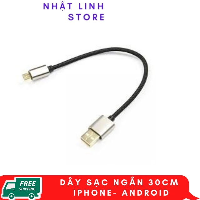 Dây Sạc Ngắn IP30cm-Bọc Dù ,Tiện Lợi