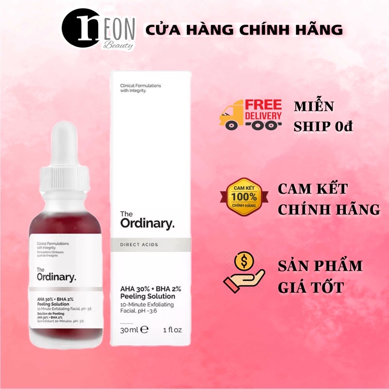 Tẩy Da Chết Hoá Học làm sáng mịn da The Ordinary AHA 30% + BHA 2% Peeling Solution