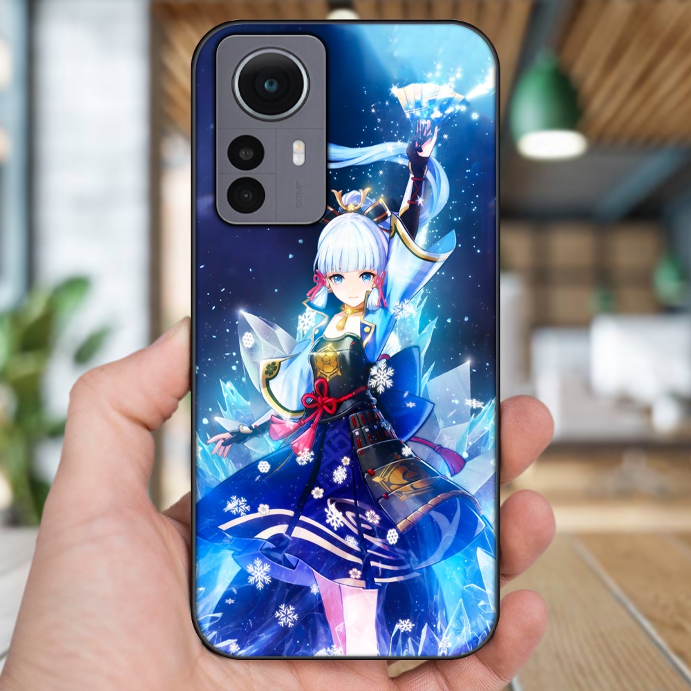 Ốp lưng Xiaomi 12 viền đen in hình Ayaka Genshin Impact