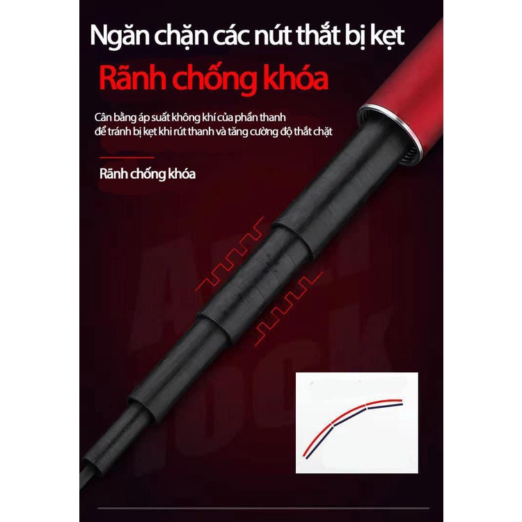 Cần tay Đại Bàng Đỏ độ cứng 8H tặng kèm 1 ngọn