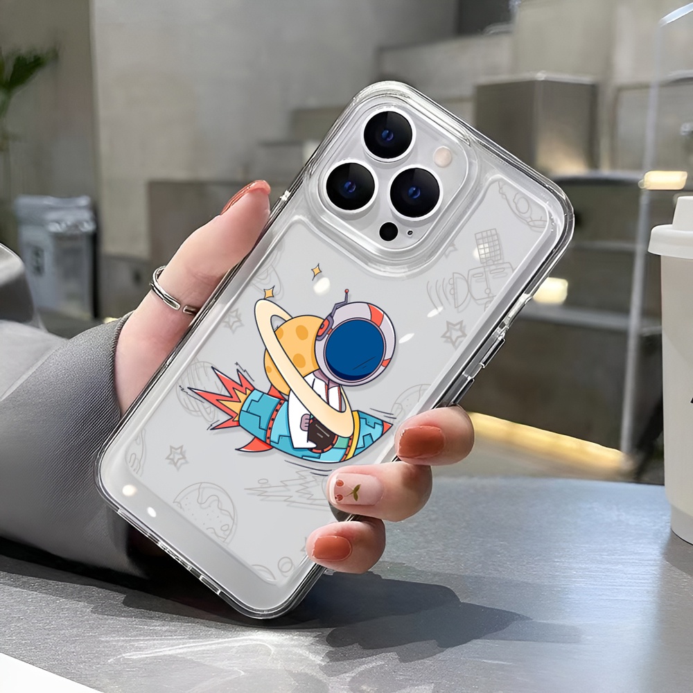 Ốp Điện Thoại Trong Suốt Hình Phi Hành Gia Cho iphone 14 Plus 11 13promax 12 7Plus X XS Max 7 8 SE 2020