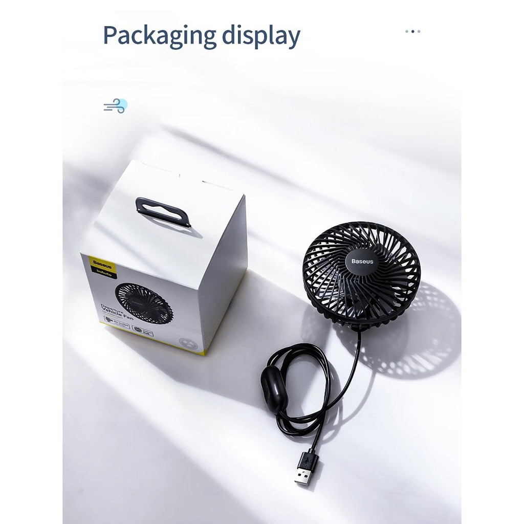 Quạt kẹp cửa gió xe ô tô Baseus | BigBuy360 - bigbuy360.vn