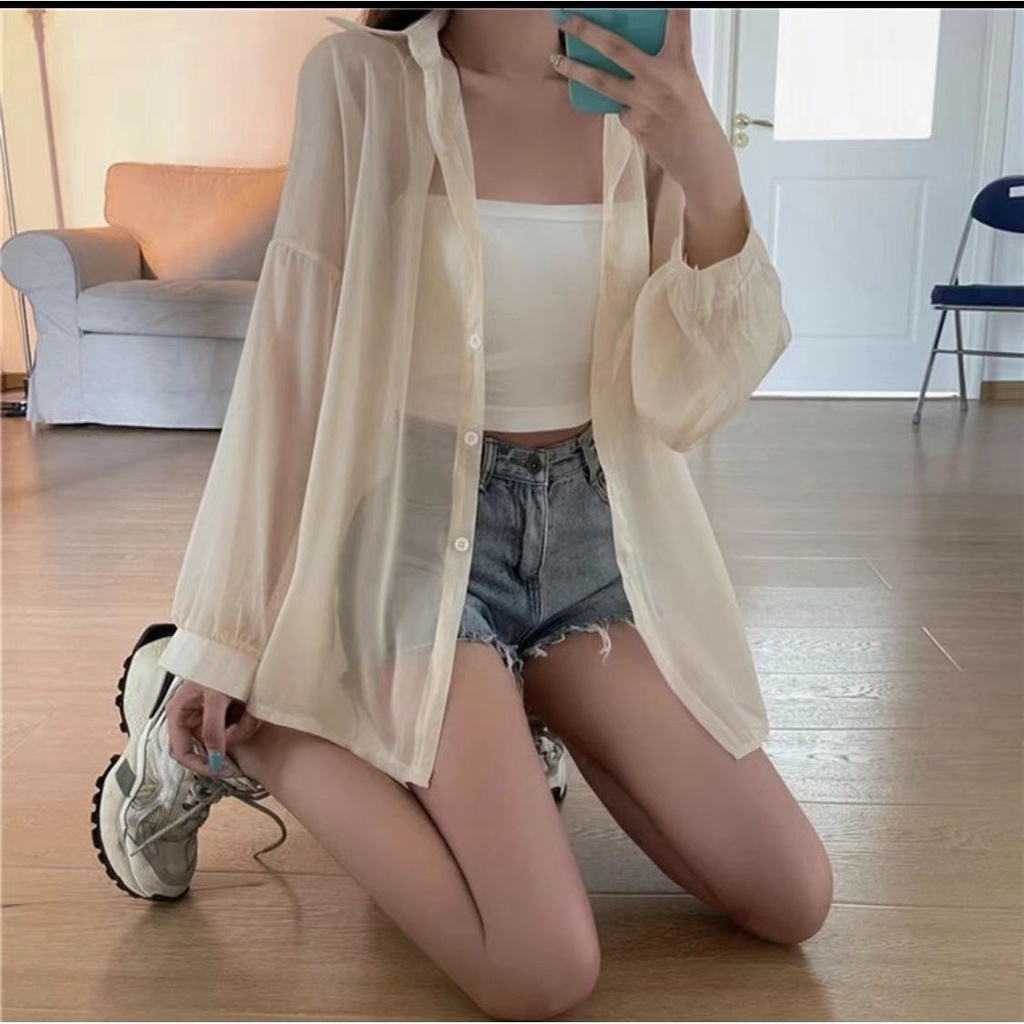 Áo Sơ Mi Chiffon Mỏng Tay Dài Phong Cách Thời Trang Mới 2022 Dành Cho Nữ