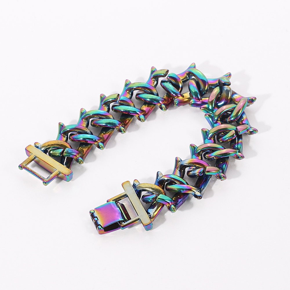 Vòng đeo tay dây xích đính đá toàn bộ phong cách hip Hop cho nam