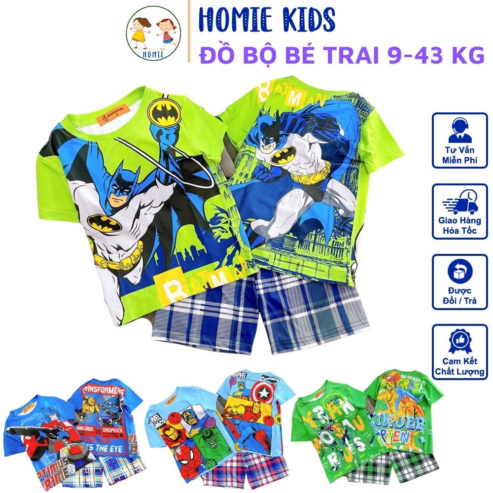 Set Đồ Cho Bé Trai Bộ Quần Áo Trẻ Em Thun Lạnh 3D Size Nhí Đại 9-43 Kg Mặc Nhà Mềm Mịn Mát Hot Trend Homie Kids