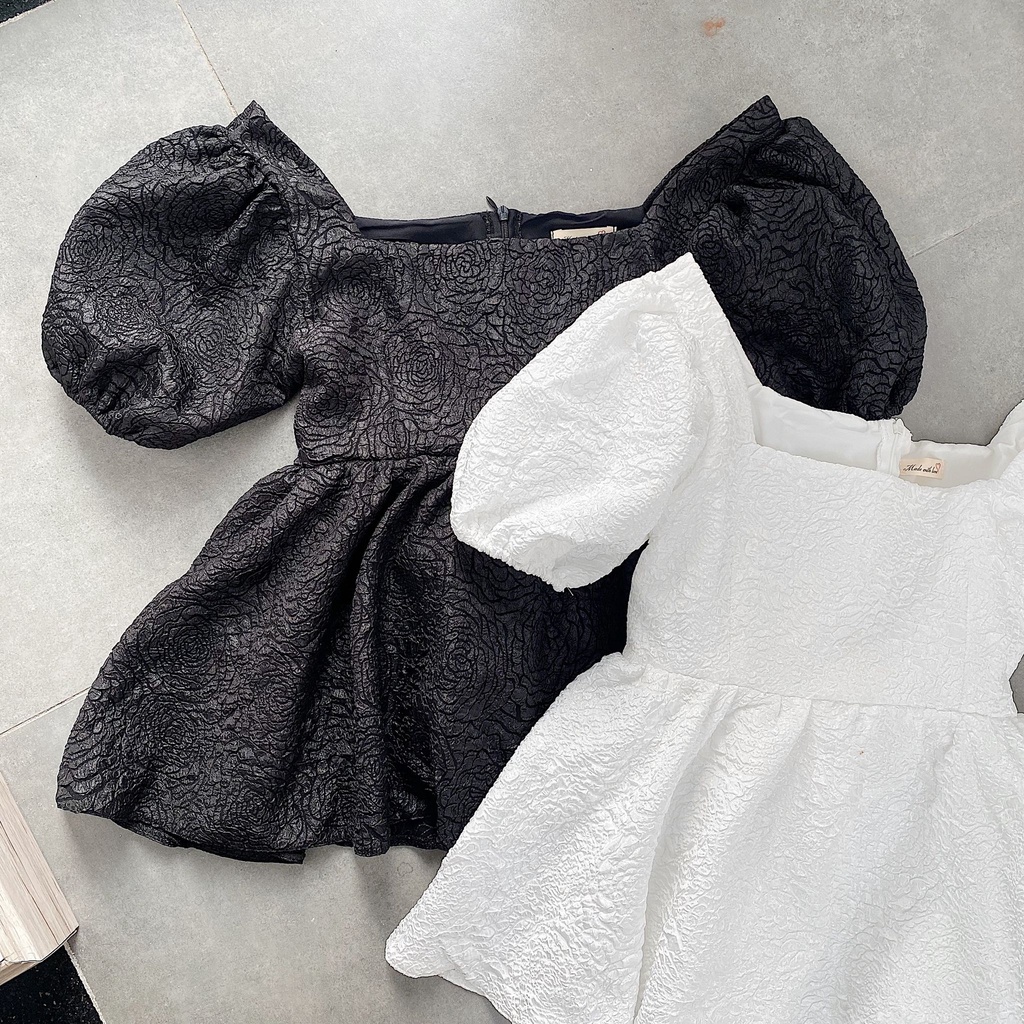 ÁO BABY DOLL NƠ LƯNG 2 MÀU TRẮNG ĐEN - KRISTY DOLL TOP | BigBuy360 - bigbuy360.vn