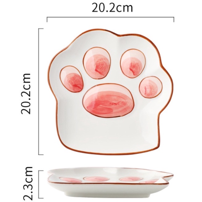 Đĩa gốm sứ hình chân mèo-Cat paw shaped plate