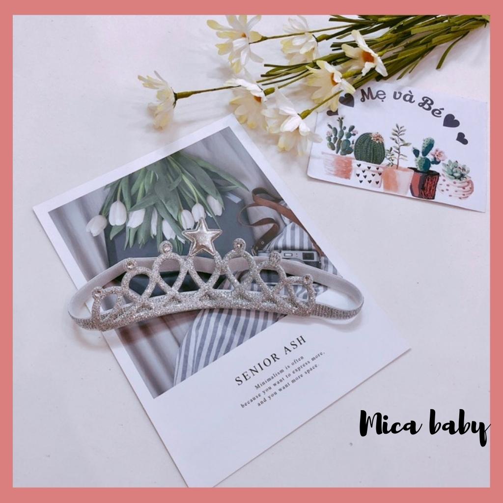 Băng đô vương miện đính đá đáng yêu cho bé Mica baby