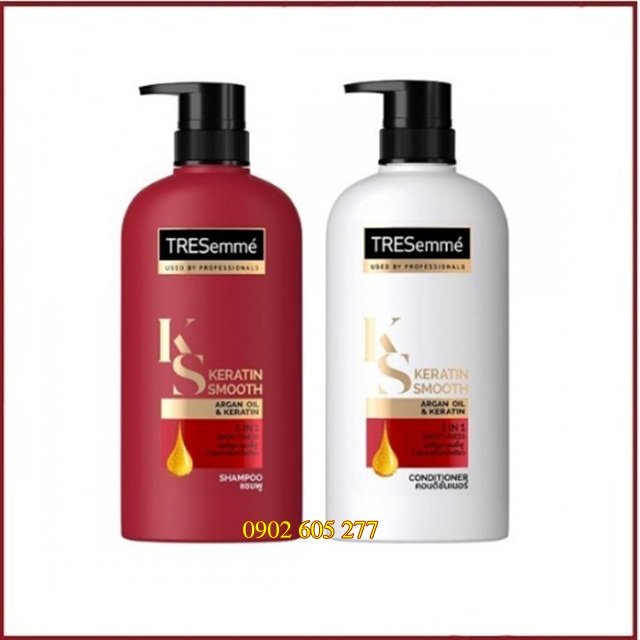 [Hàng chính hãng] Dầu gội, dầu xả Tresemme Keratin Smooth màu đỏ 450ml Thái Lan