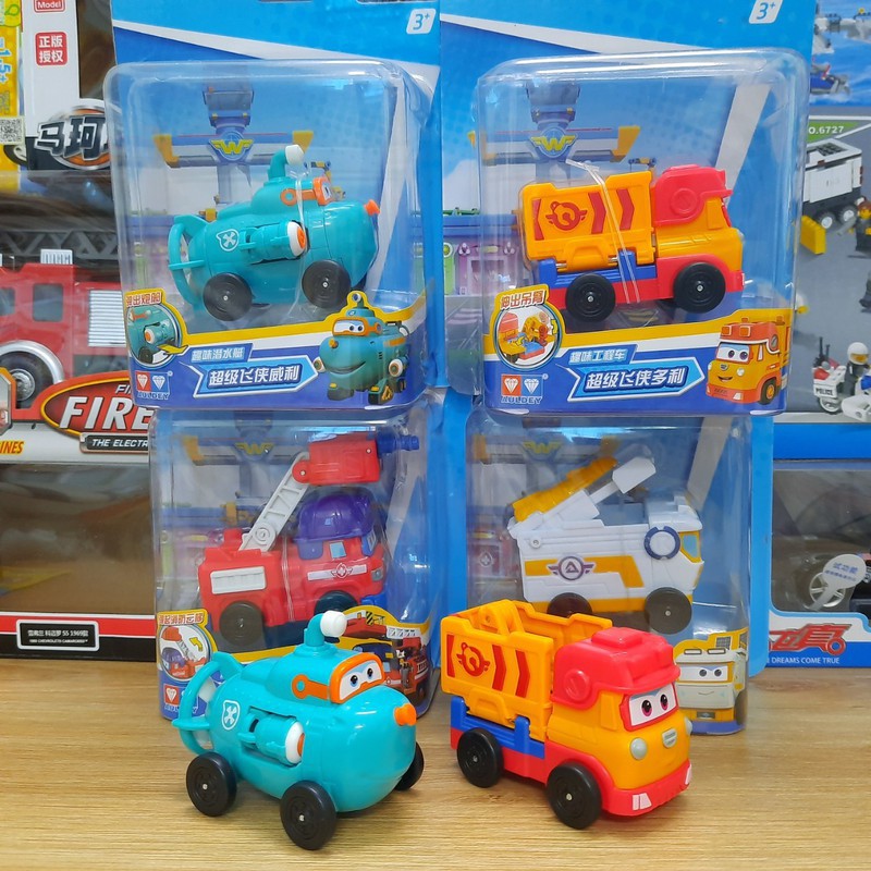 Đồ chơi super wings đội bay siêu đẳng Willy tàu ngầm, Sparky xe cứu hộ, Remi xe công trình, Rover xe trạm không gian