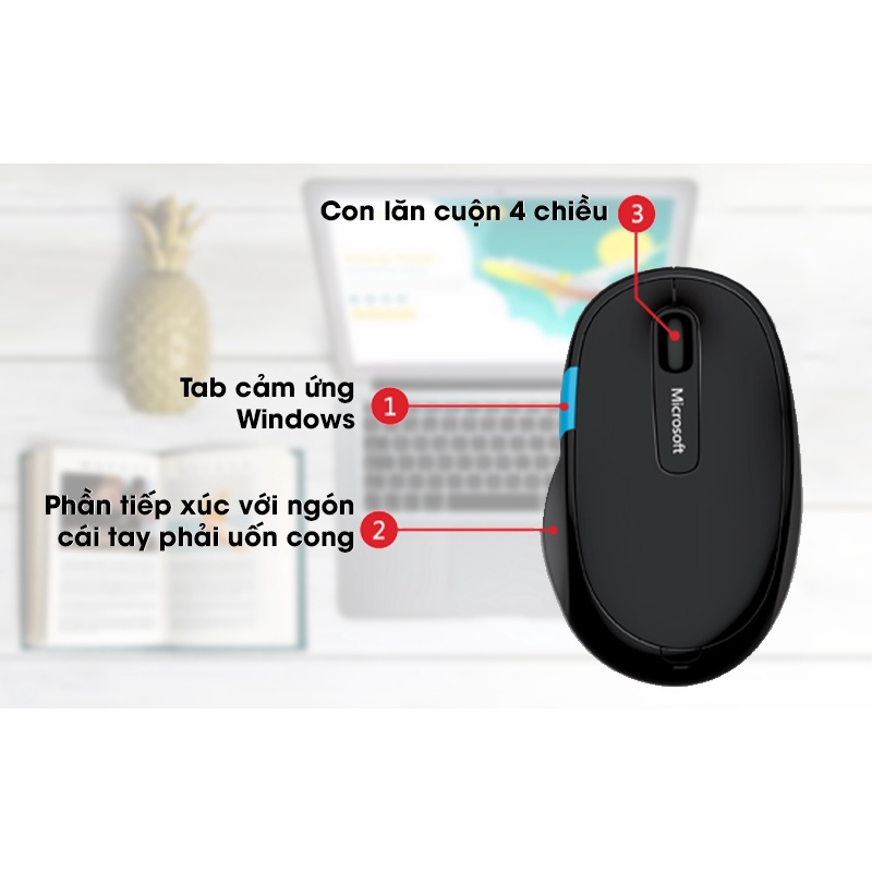 Chuột Bluetooth Microsoft Sculpt Comfort Đen