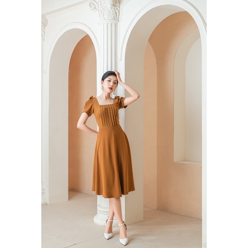 Váy cổ vuông xếp ly-Nana Dress-V07-wfstudios