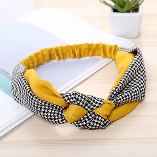 Băng đô turban vải - caro cao cấp