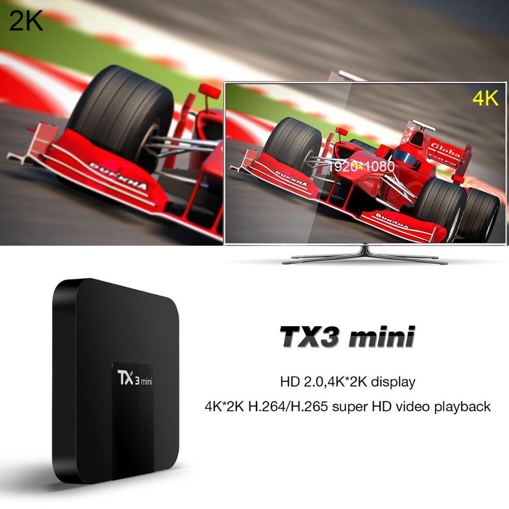 Hộp giải mã mạng phiên bản 2021 TX3 Mini TV Box 1GB + 8GB / Android TV 9.0, Wifi AC, Bluetooth 4.1 / TX3 Mini TV BOX