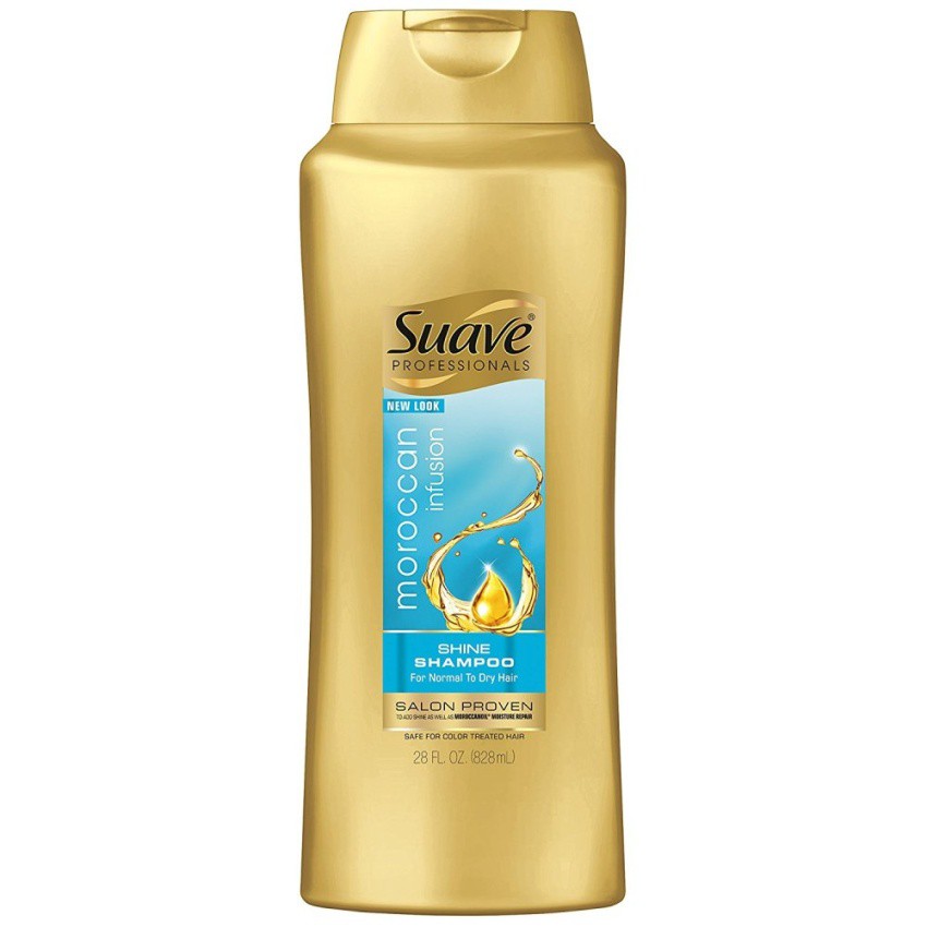 Dầu gội mượt tóc chuyên nghiệp Suave Professionals Shine Shampoo Moroccan Infusion 828ml (Mỹ)