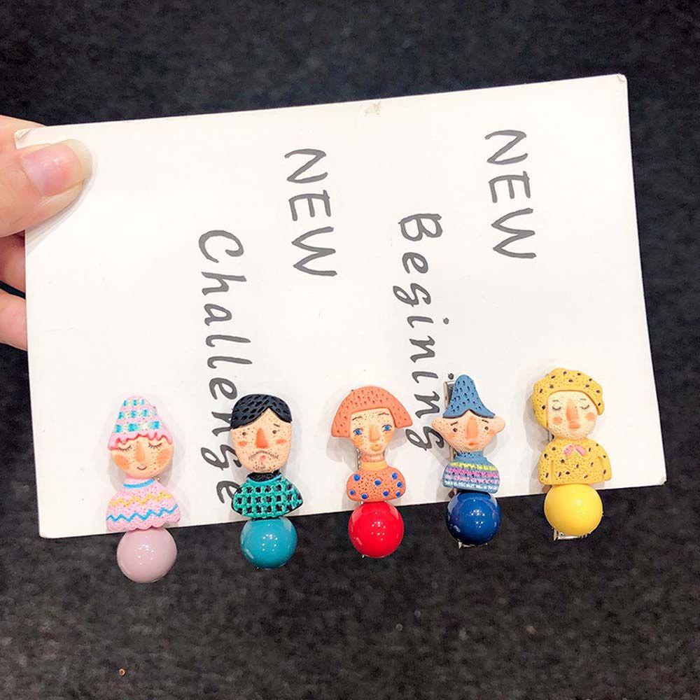 Kẹp Tóc Mái Bằng Bóng Tròn Màu Kẹo Hoạt Hình VANES1 Phong Cách Hàn Quốc Dành Cho Bạn Nữ