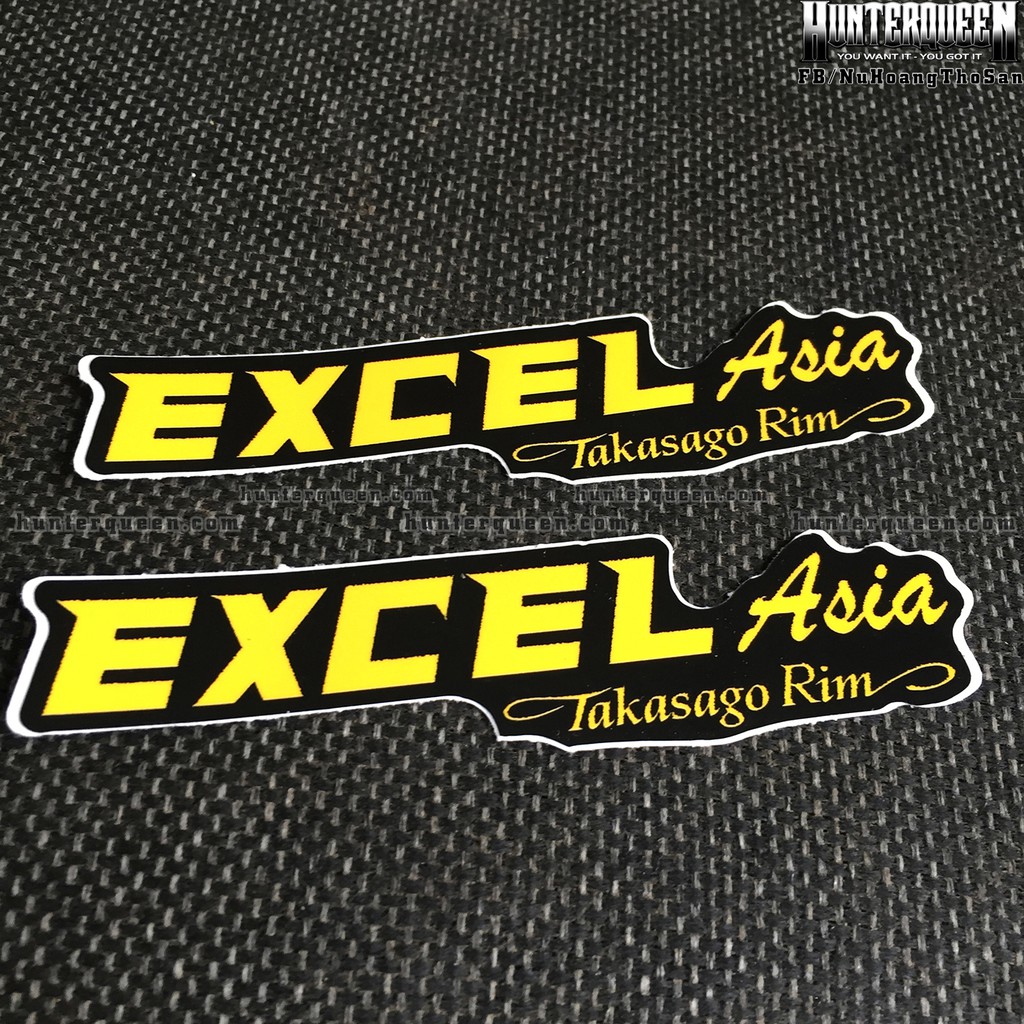 EXCEL[11.6x3cm] decal cao cấp chống nước, sắc nét, bền màu, dính chặt. Hình dán logo trang trí mọi nơi, in theo yêu cầu