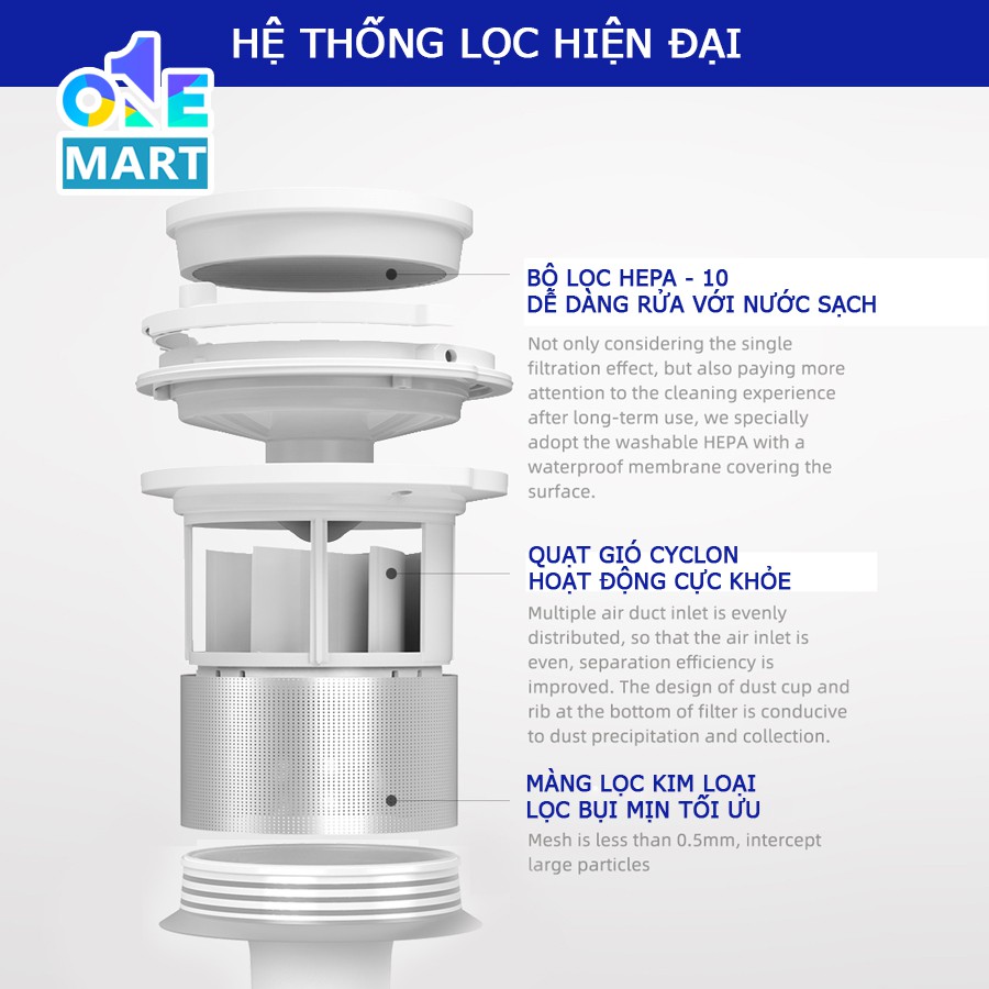 Máy hút bụi cầm tay cao cấp Puppyoo T10 Young thiết kế Elbow Lực hút 17000Pa hàng chính hãng bảo hành 2 năm