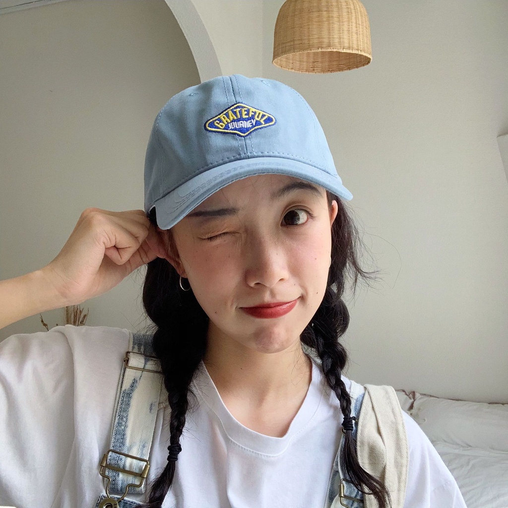 Mũ lưỡi trai thêu chữ Grateful phong cách Hàn Quốc thời trang unisex