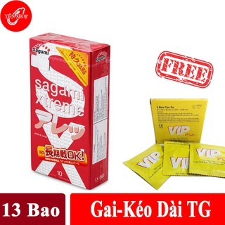 Bao cao su Sagami xtreme feel long gai tăng thời gian quan hệ tặng hộp BCS 3C