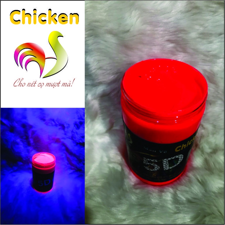 Màu Acrylic Phản Quang Hũ 120ml CHICKEN 5D Phát Sáng Trong Bóng Tối Dưới Ánh Đèn UV Fluorescent Acrylic Paint