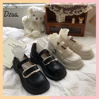 Giày búp bê phong cách lolita viền ren đế độn