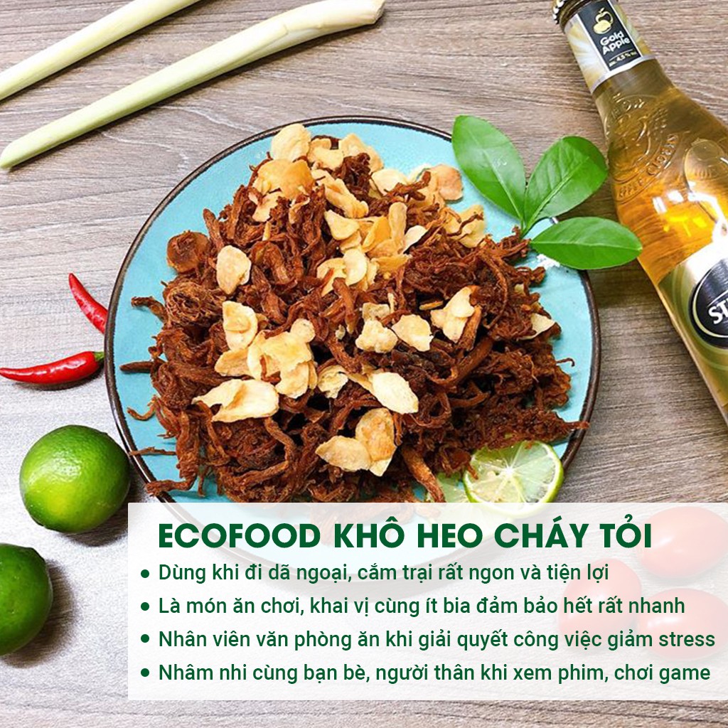 Heo khô cháy tỏi ecofood hũ 300G, lợn khô thơm ngon an toàn vệ sinh thực phẩm | BigBuy360 - bigbuy360.vn