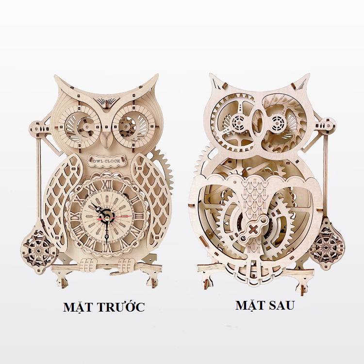 Mô hình Cơ động học Đồng hồ Quả lắc hình Cú Owl Clock Uguter U512