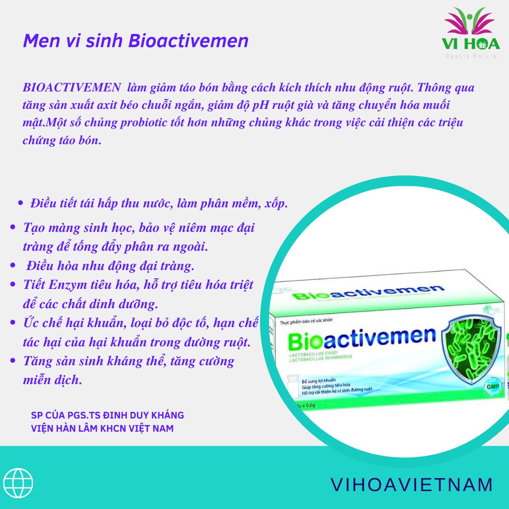 [Viện Hàn Lâm KHCN] Men Vi Sinh Bioactivemen tieu hóa khỏe, trẻ ăn ngon - Men Bioactivemen