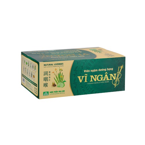 Viên ngậm dưỡng họng chanh muối và thảo dược Vĩ Ngân - Hộp 20 vỉ x 5 viên