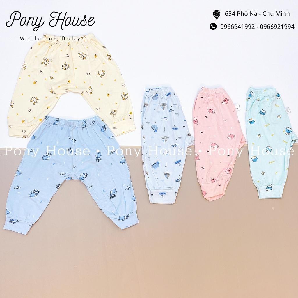 Quần Dài Sơ Sinh Thun Lạnh Màu in Hình Quần Chục Có Đáp Đũng Đóng Bỉm Thoải Mái, Siêu Mềm Cho Bé Trai, Bé Gái Sơ Sinh
