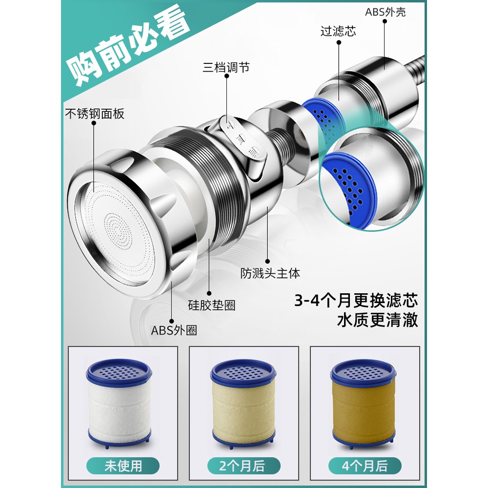 Đức Junquan Tăng Áp Vòi Giật Gân Đầu Bếp Rửa Chén Tạo Tác Vòi Hoa Sen Đa Năng Vòi Lọc Đa Năng Kết Nối