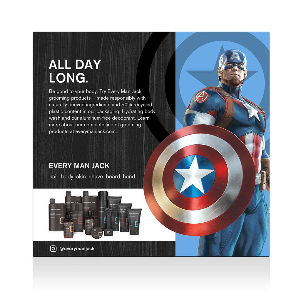 [MARVEL] Sữa Tắm Every Man Jack Marvel Captain America Limited Edition 500ML